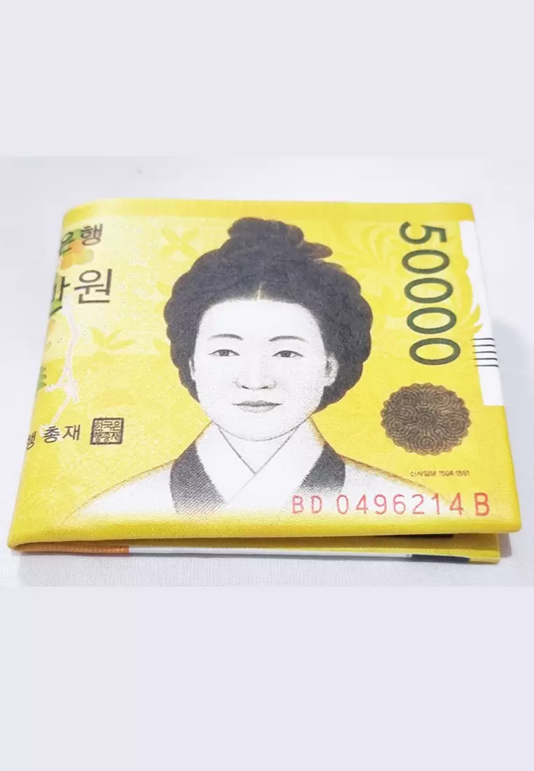 Dompet Kulit Vegan Wallet Currency Korean Won 50000 Yellow