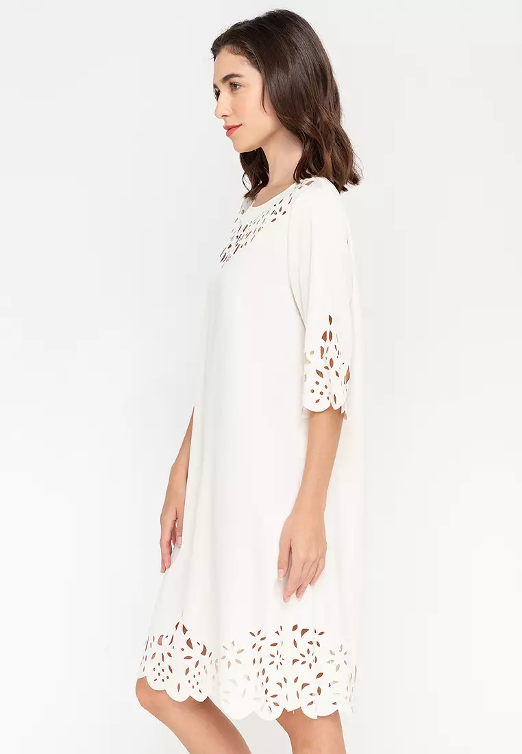 Caryl Laser Cut Hem Dress