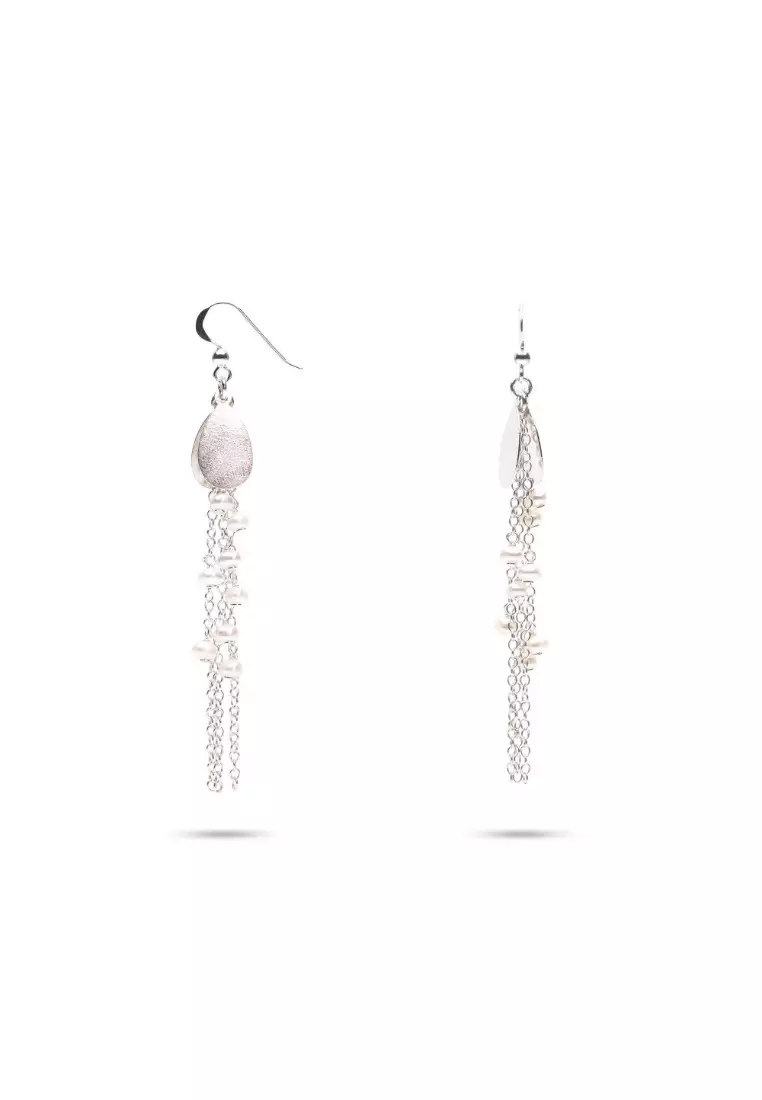 Dainty silver dangle earrings hotsell