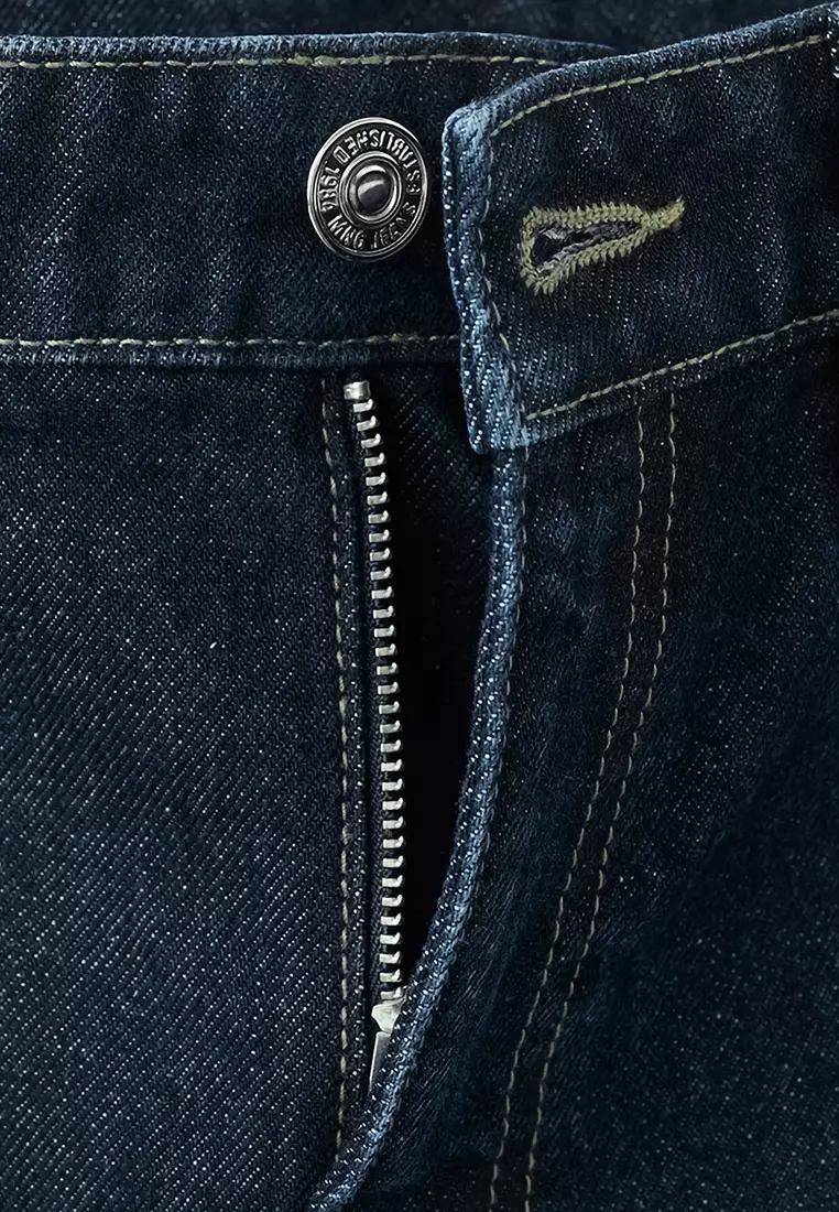 Straight Mid-Rise Denim Shorts