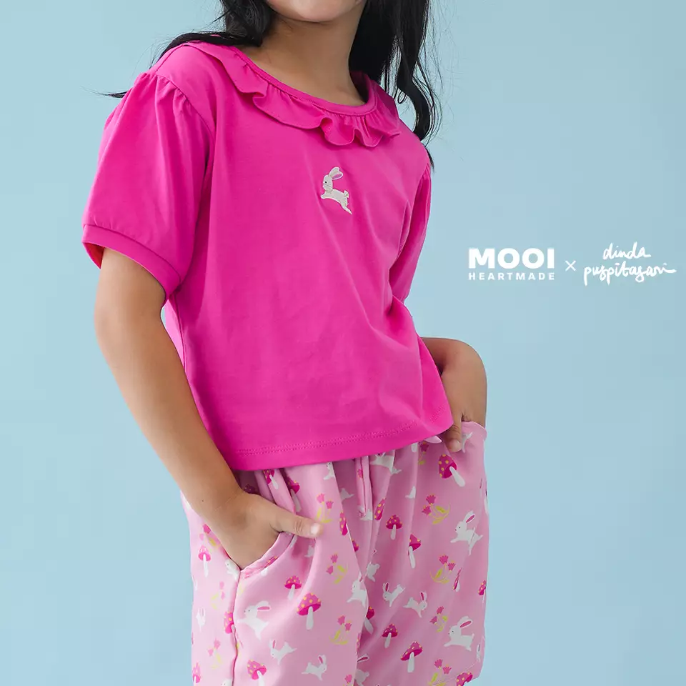 Mooi X Dinda Puspitasari Setelan Anak Perempuan Clarisse Set - Pink Berry