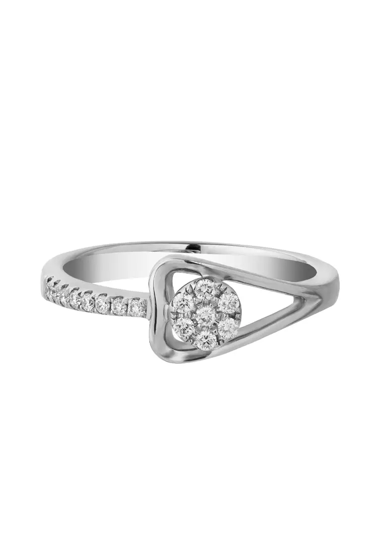 TOMEI TOMEI Diamond Ring White Gold 375 ZALORA