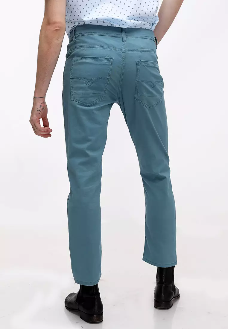 Buy Freego Mens Denim Long Pants Slim Tapered Fit Stretch 2024