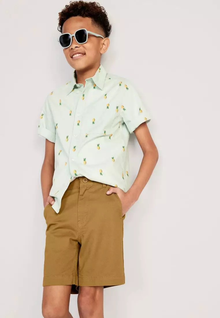 Built-In Flex Straight Twill Shorts for Boys