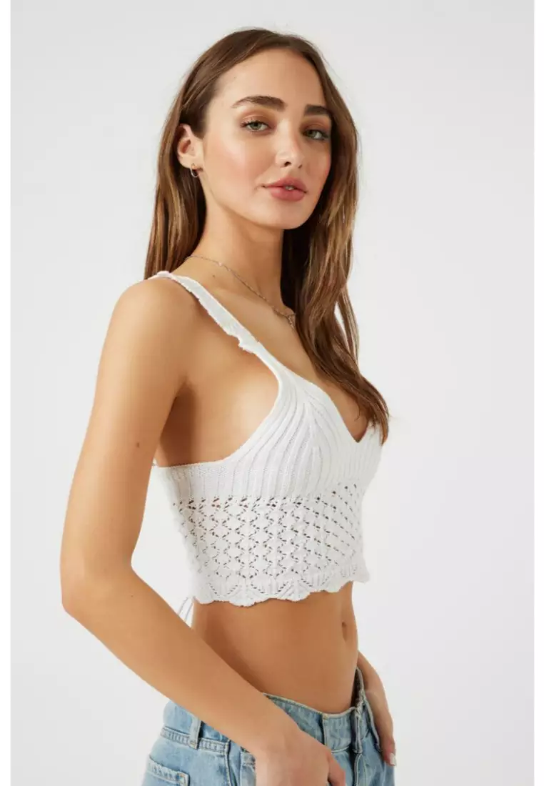 Buy FOREVER 21 Crochet Lace-Up Crop Top 2024 Online