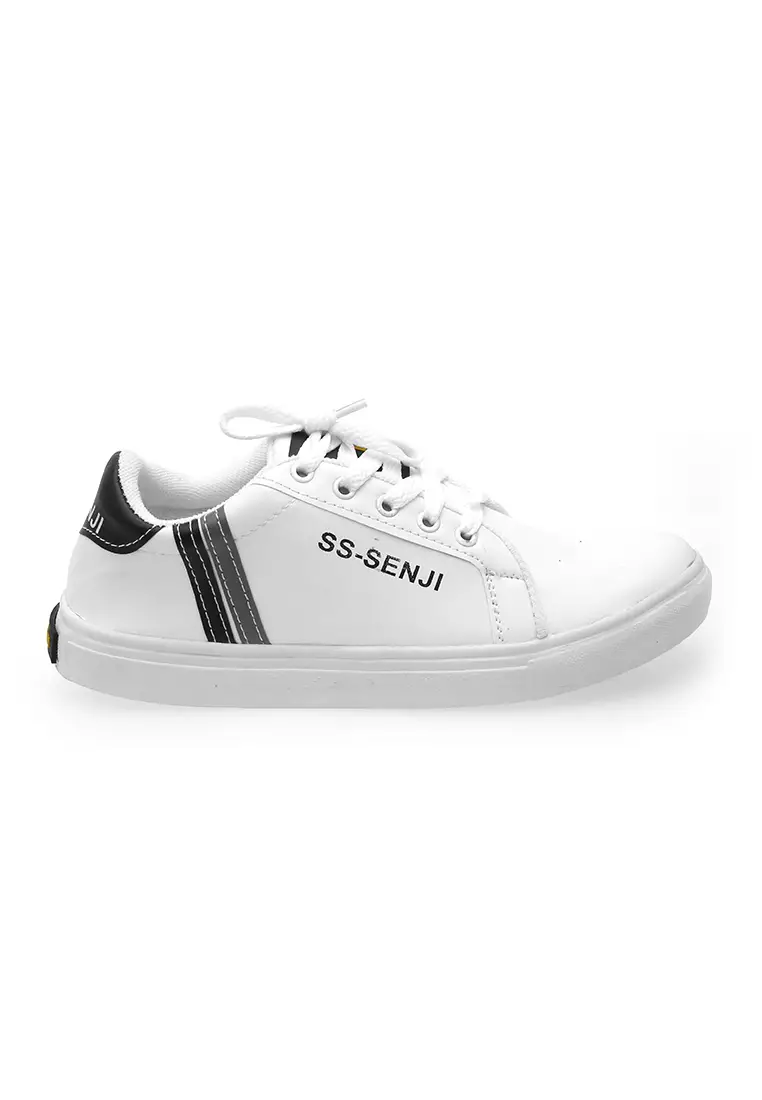 Anando Sepatu Sneakers Pria Casual Shoes Simple Design Material PU Leather ORIGINAL - White