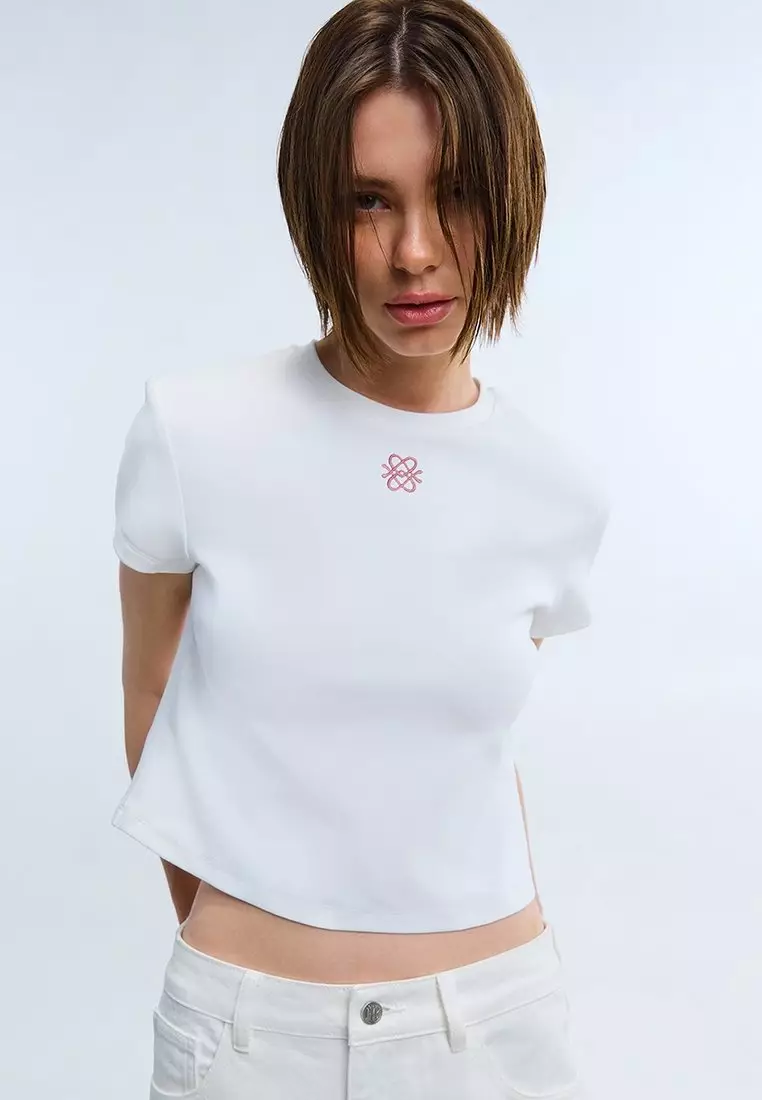 Cropped Tee - White