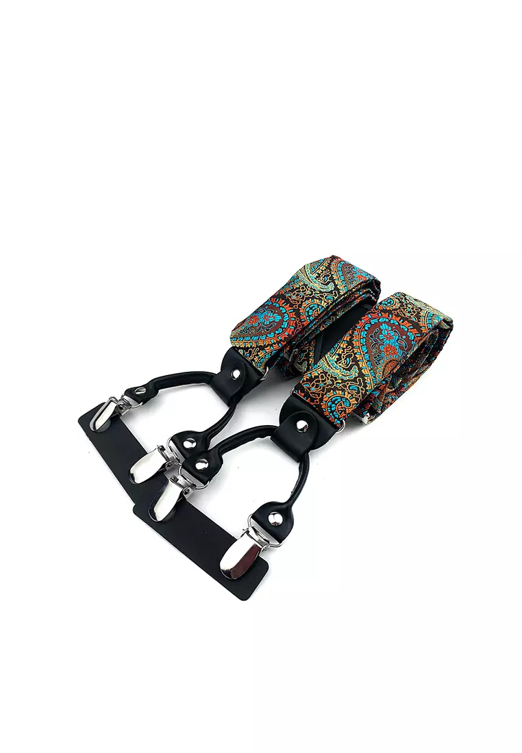 Men's Adjustable Elastic 6 Clips Suspenders