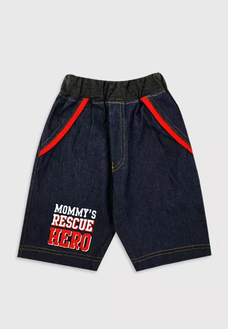 Wakakids Setelan Anak Laki Laki Mommy Rescue Hero 3415 Abu Muda