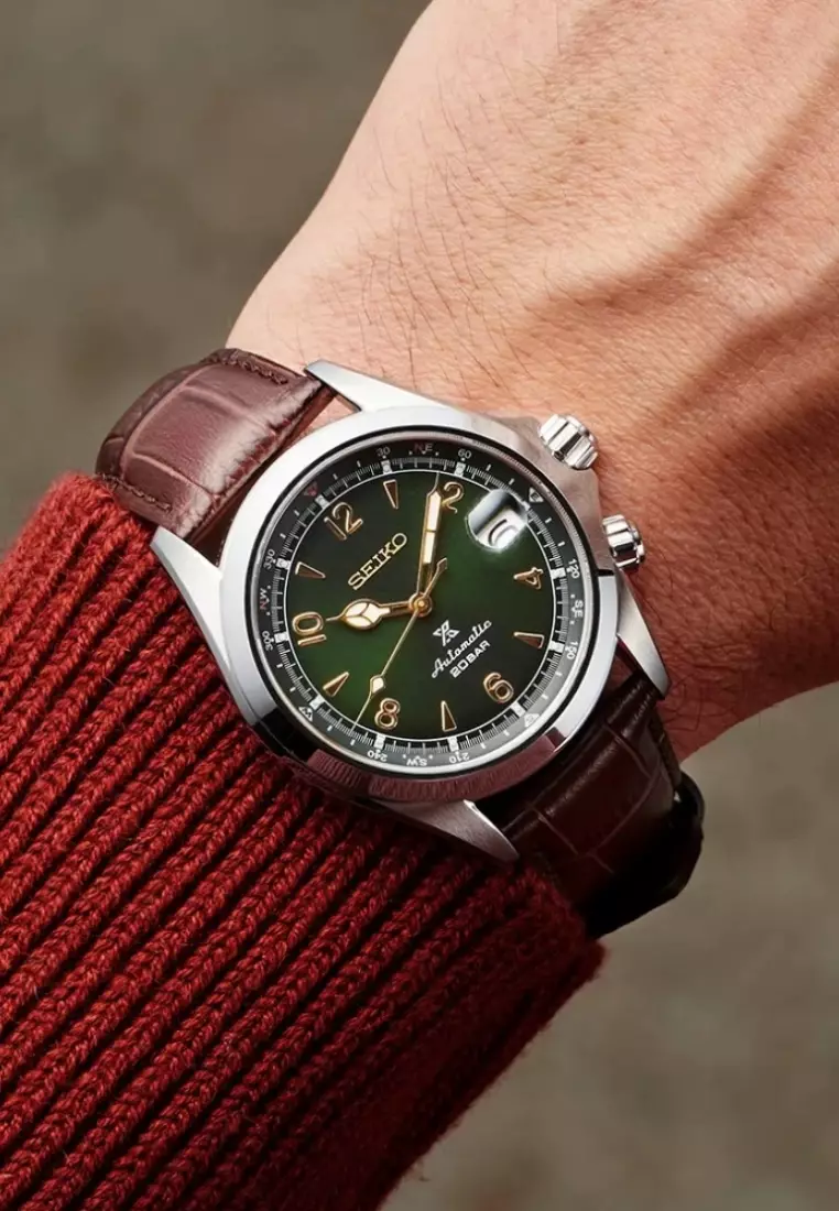 Seiko Prospex Land Series ‘Alpinist’ Green Dial Brown Leather Band Automatic Watch SPB121J1