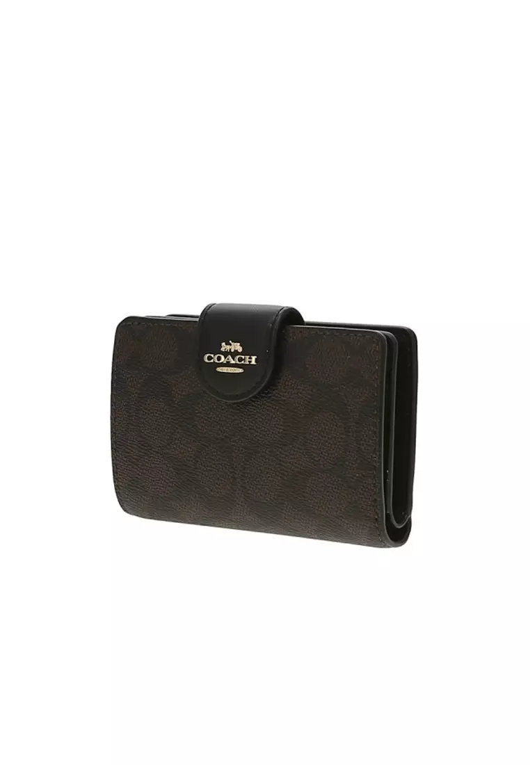 Medium Corner Zip Wallet In Signature Canvas Cw786