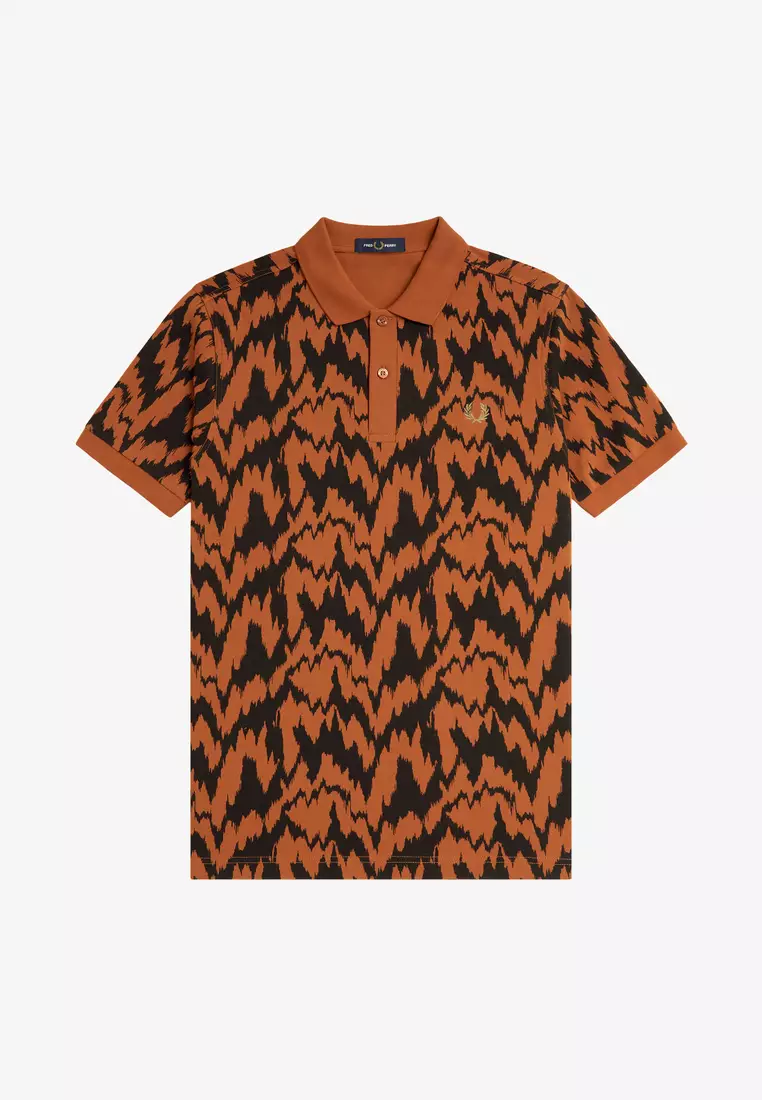 Fred Perry M8690 AMY ANIMAL PRINT POLO SHIRT