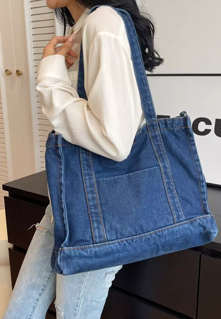 牛仔布休閒日系單肩包