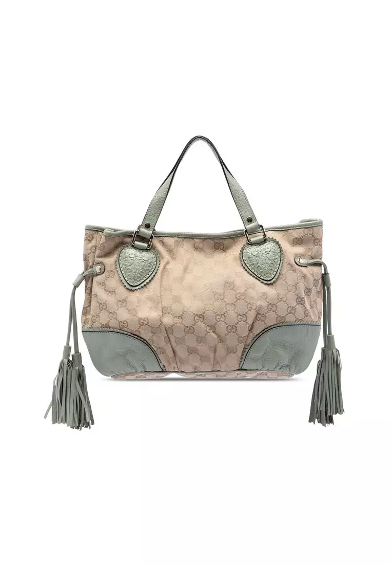 二手 Gucci 小號 Gg 帆布 Tribeca 托特包
