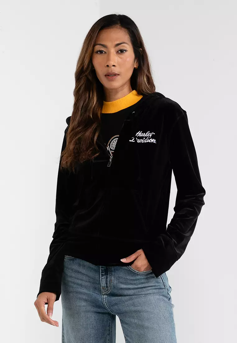 Harley-Davidson Rocket Queen Velour Zip-Up Hoodie