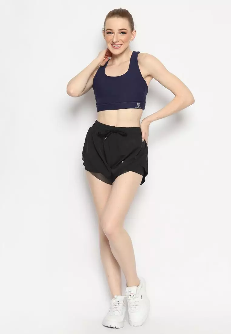 Fitwear - Sportbra Olahraga Wanita SAMANTHA [CAGED PLAIN] - EVENING BLUE