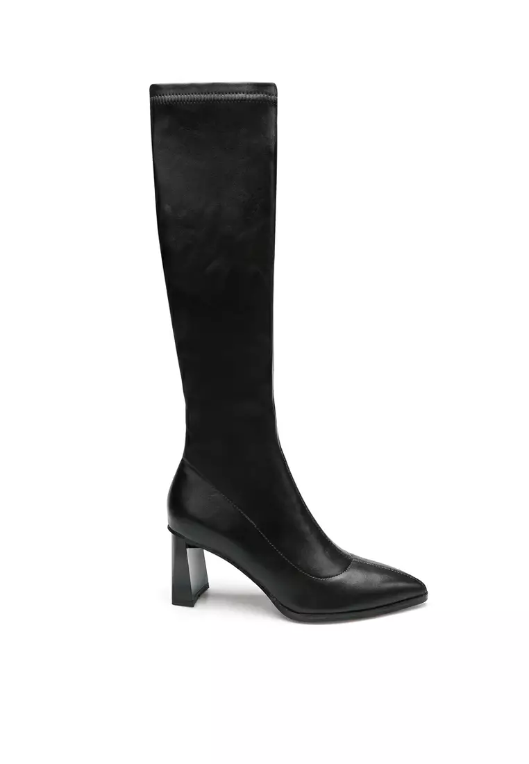 Discount on Twenty Eight Shoes  shoes - SKU: Supper Skinny Elastic Faux Leather Long Boots TE356-2