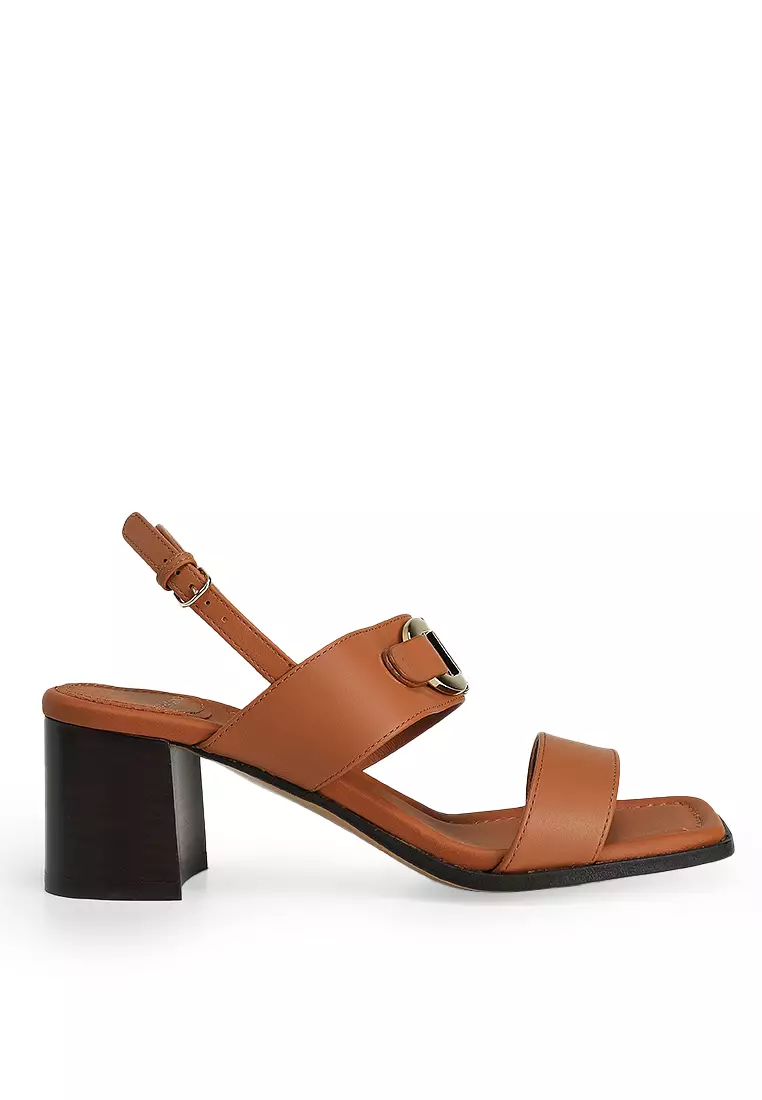 Gancini Ornament Heel Sandals (ct)