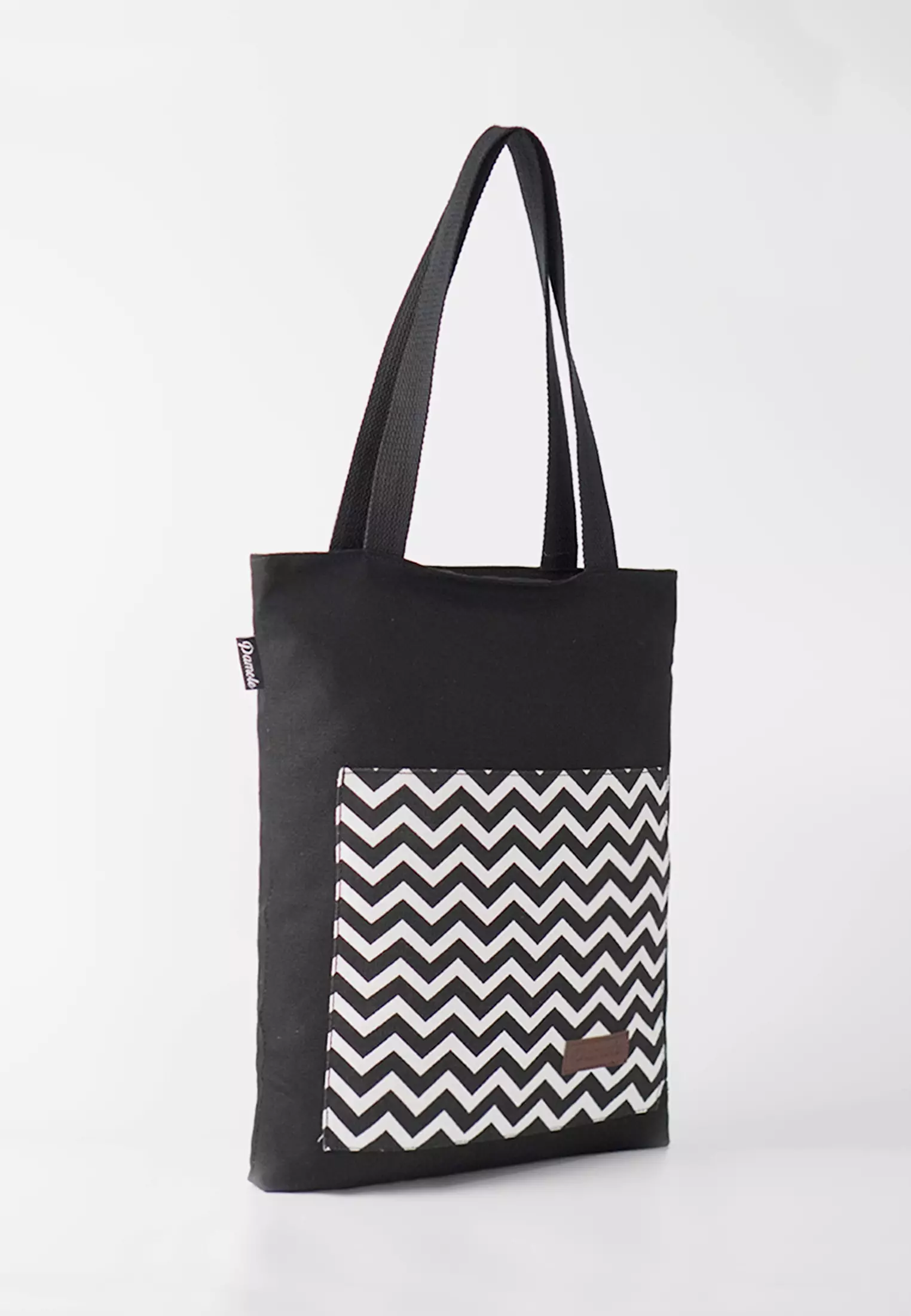 Tote Bag Tas Bahan Kanvas Penutup Resleting - Anna Zig Zag