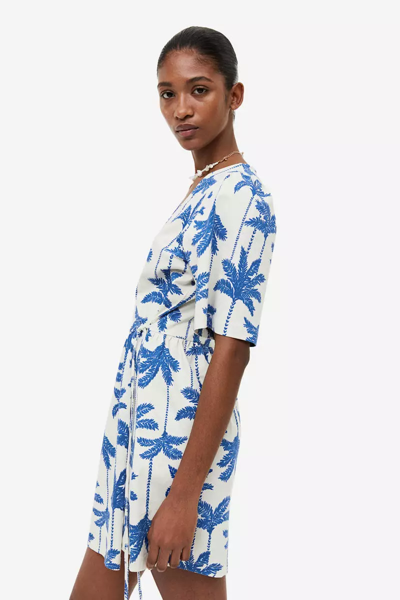 Buy H M Cotton jersey wrap dress 2024 Online ZALORA Singapore