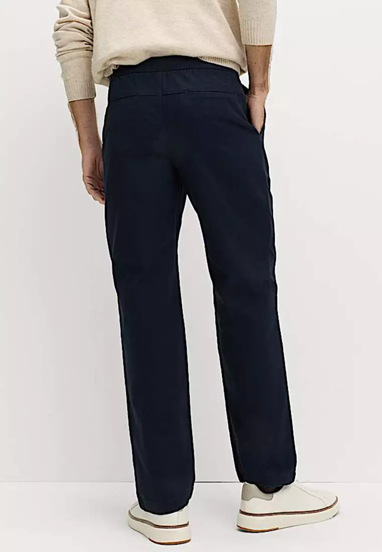Pure Cotton Herringbone Trousers