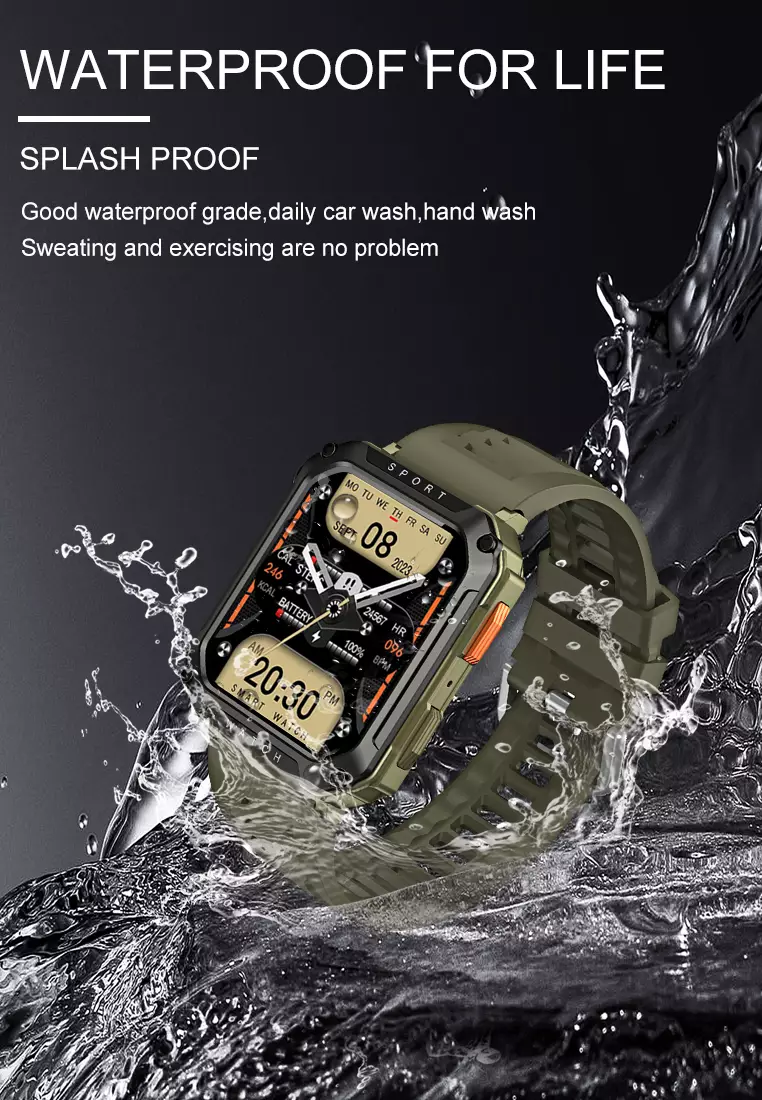 SmartWatch T8 Pro Layar Terang 2.01'' 320*385 TFT Anti Air IP67 Mode Multi-Olahraga green