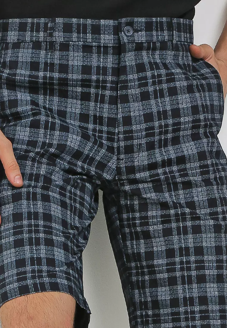 Crocodile Celana Bermuda Katun Pria - Men Short Pants - 134 Black Grey