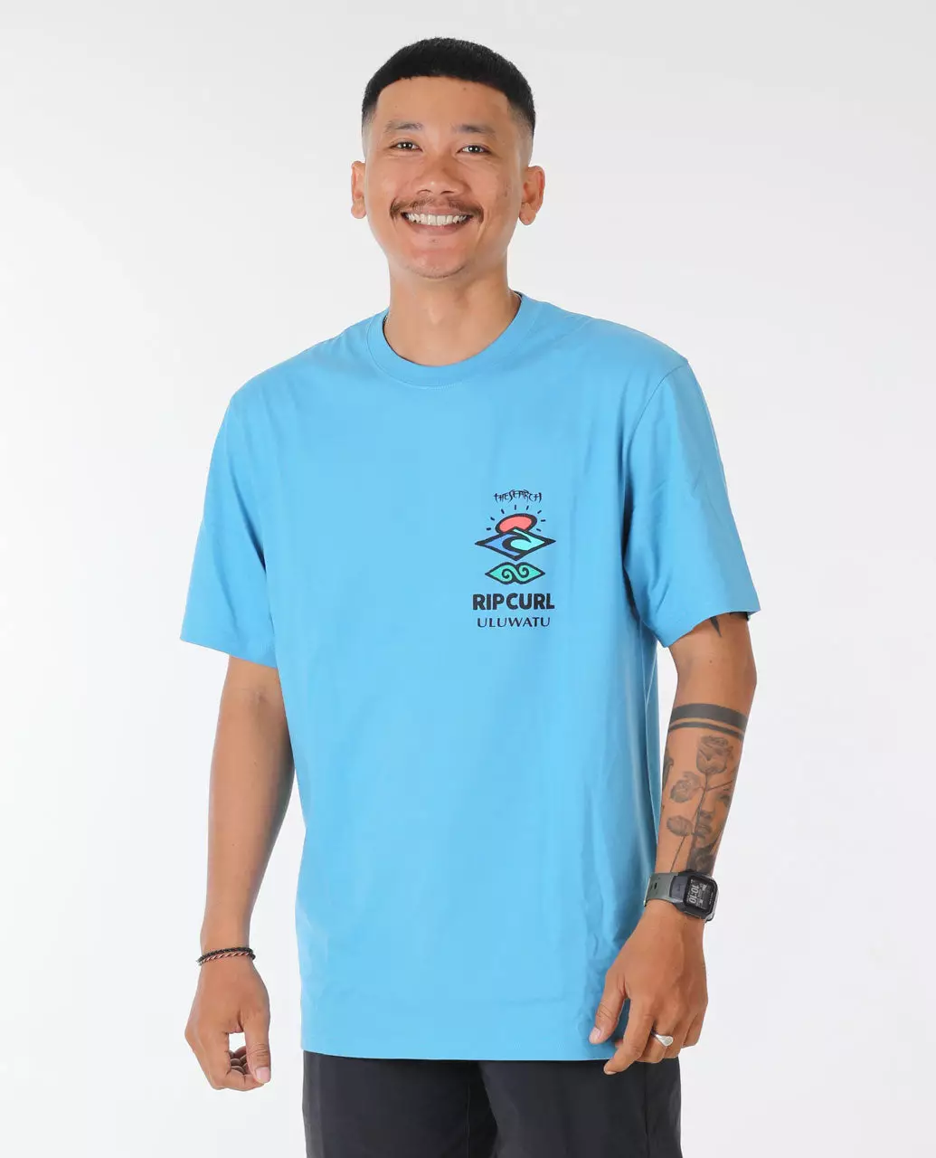 Rip Curl Men Bali Putu Surya Uluwatu Tee - Cendre Blue