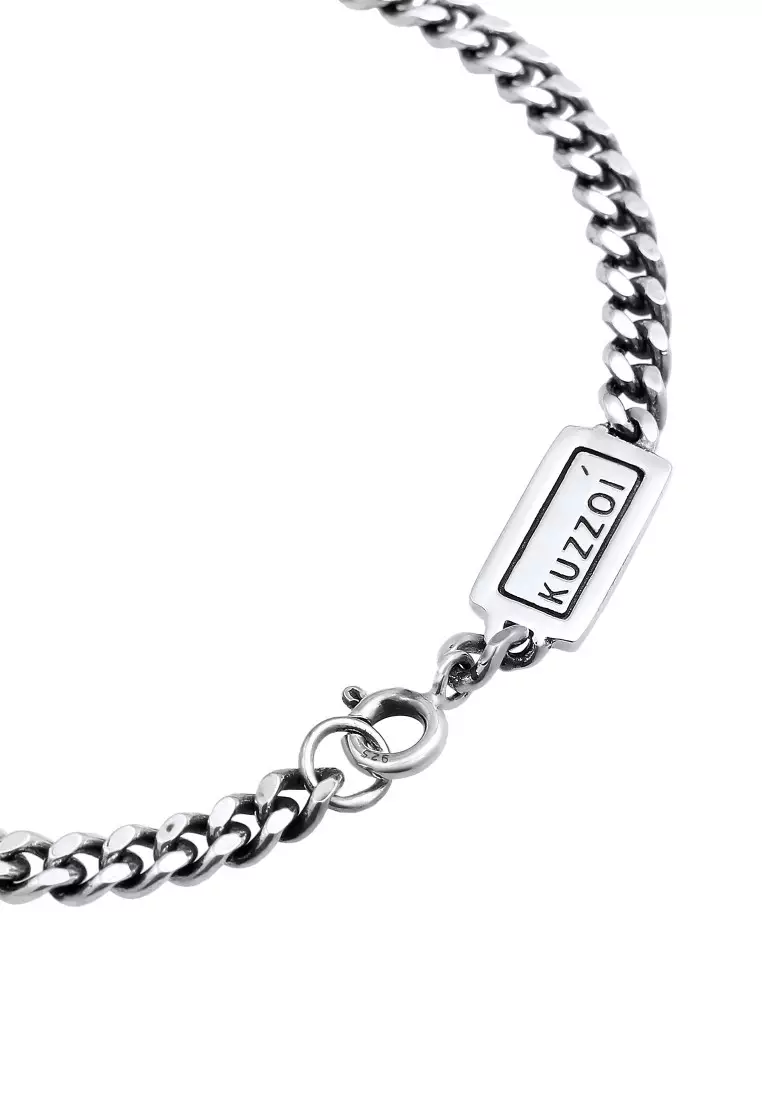 EXCLUSIVE Gelang Perhiasan Perak 925 Pria Tank Track Oxidized