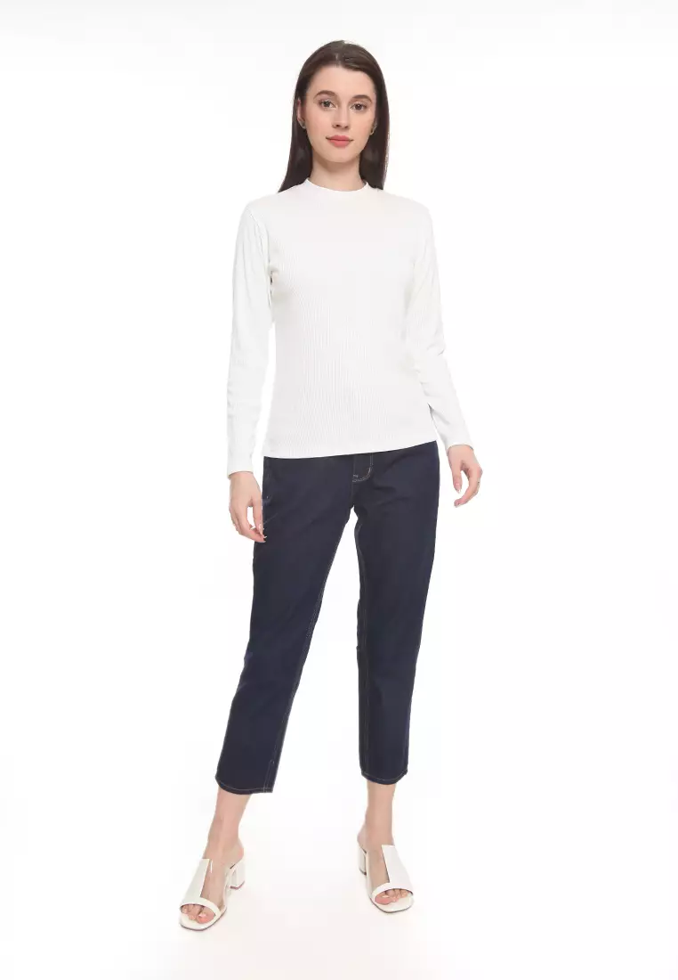 Mom Jeans in Blue Black MJ2001