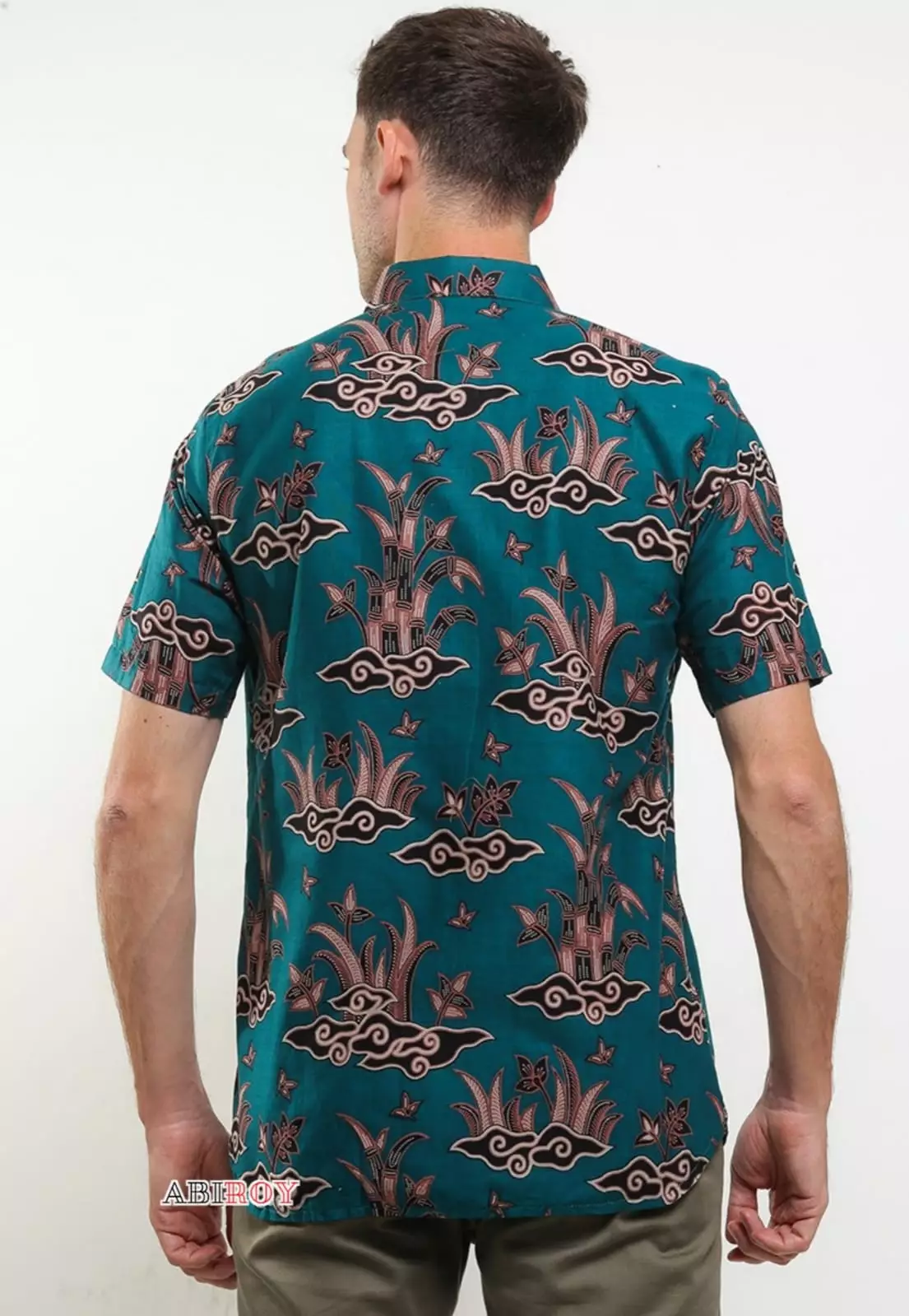 Kemeja Batik Pria Premium Slimfit Elegant Modern Lengan Pendek Agri Ijo