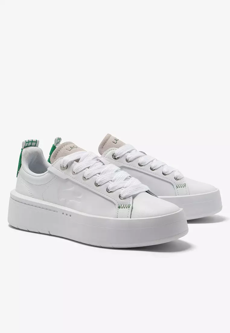 White platform deals leather trainers