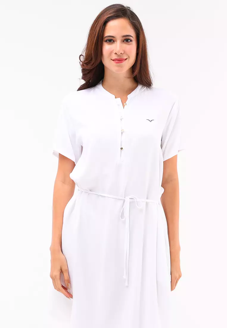 Woven Plain S.Twill Rayon Short Sleeve Dress