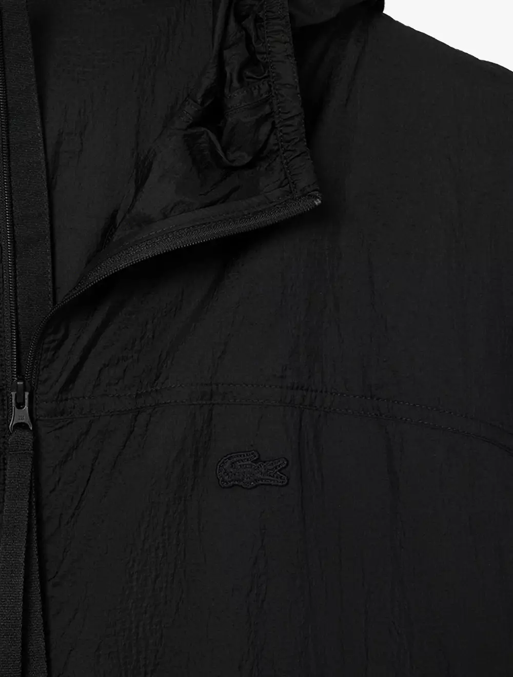 Lightweight Water-Repellent Hooded Jacket - Black