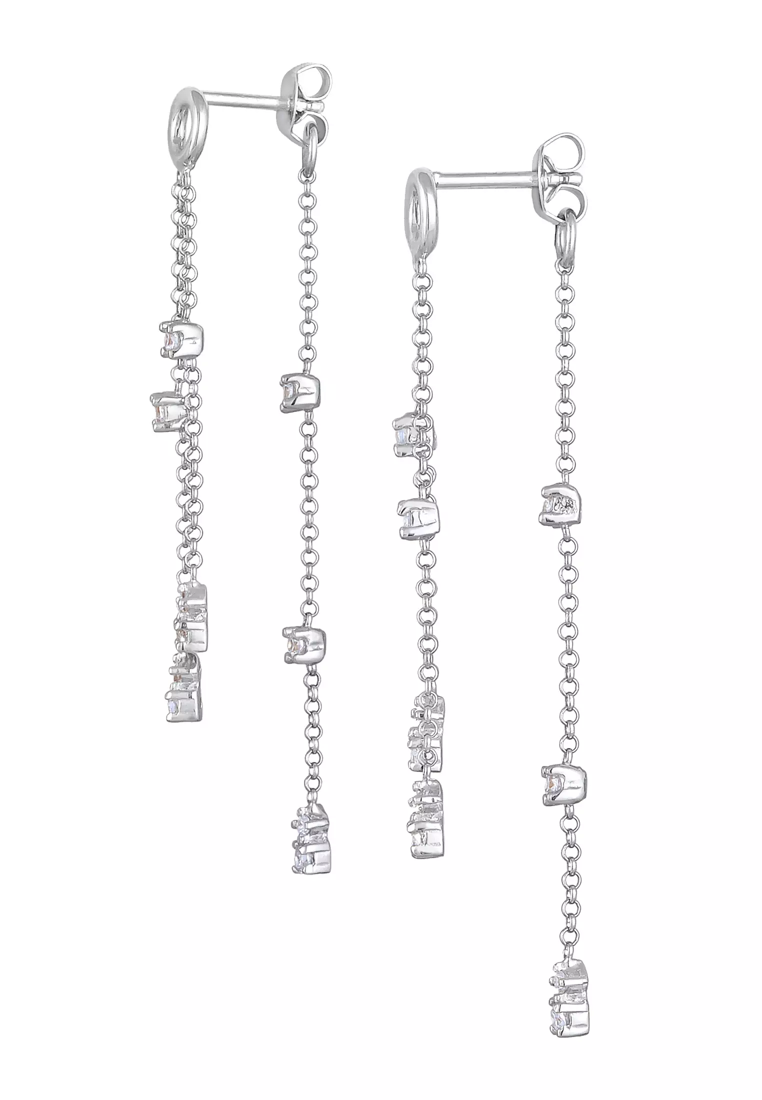 Earrings Ear Dangle Chain Design Zirconia