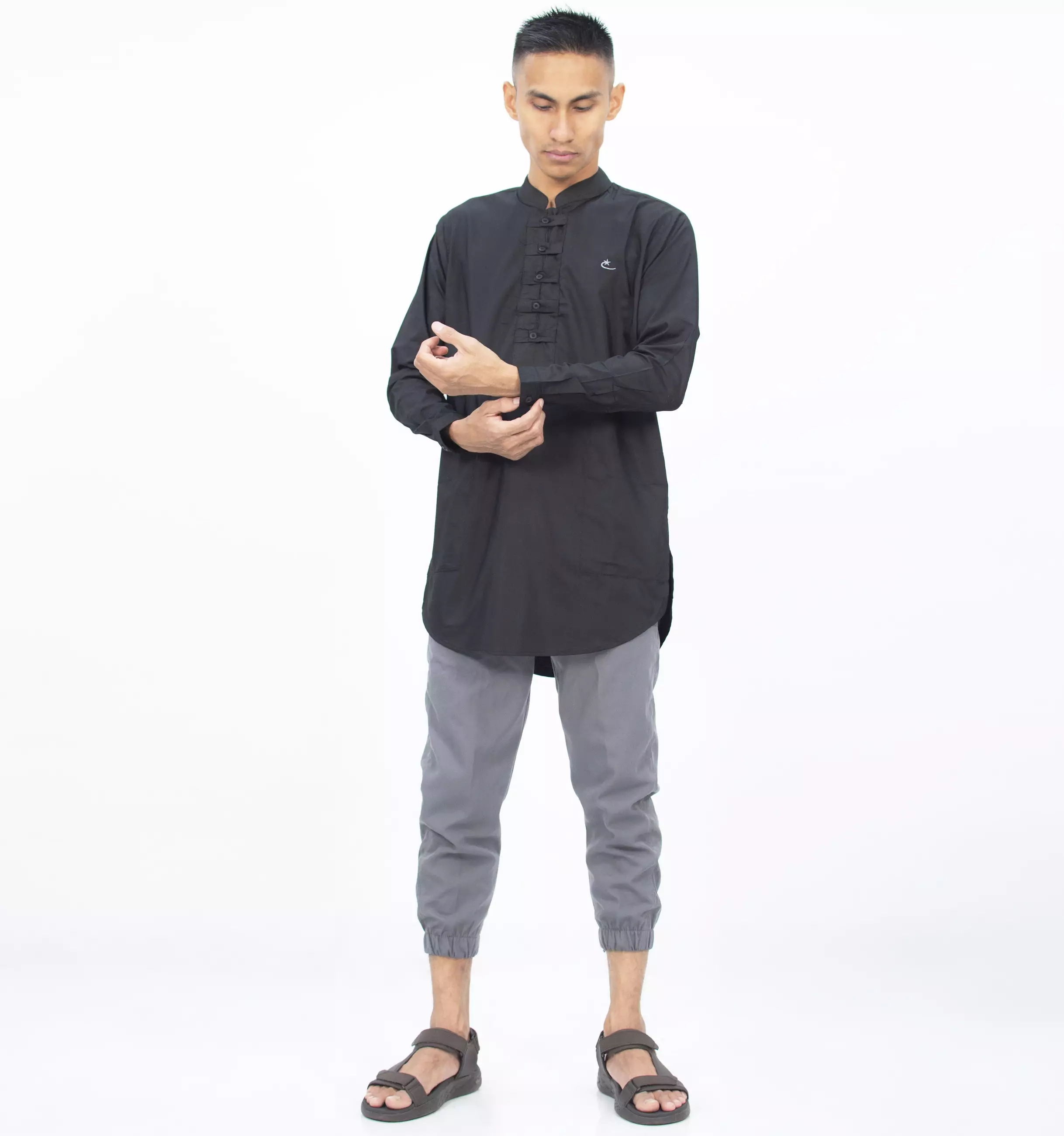SHAMS Outfit Idul Fitri Outfit Lebaran Baju Lebaran Busana Muslim Pria Fashion Muslim Pria - HITAM