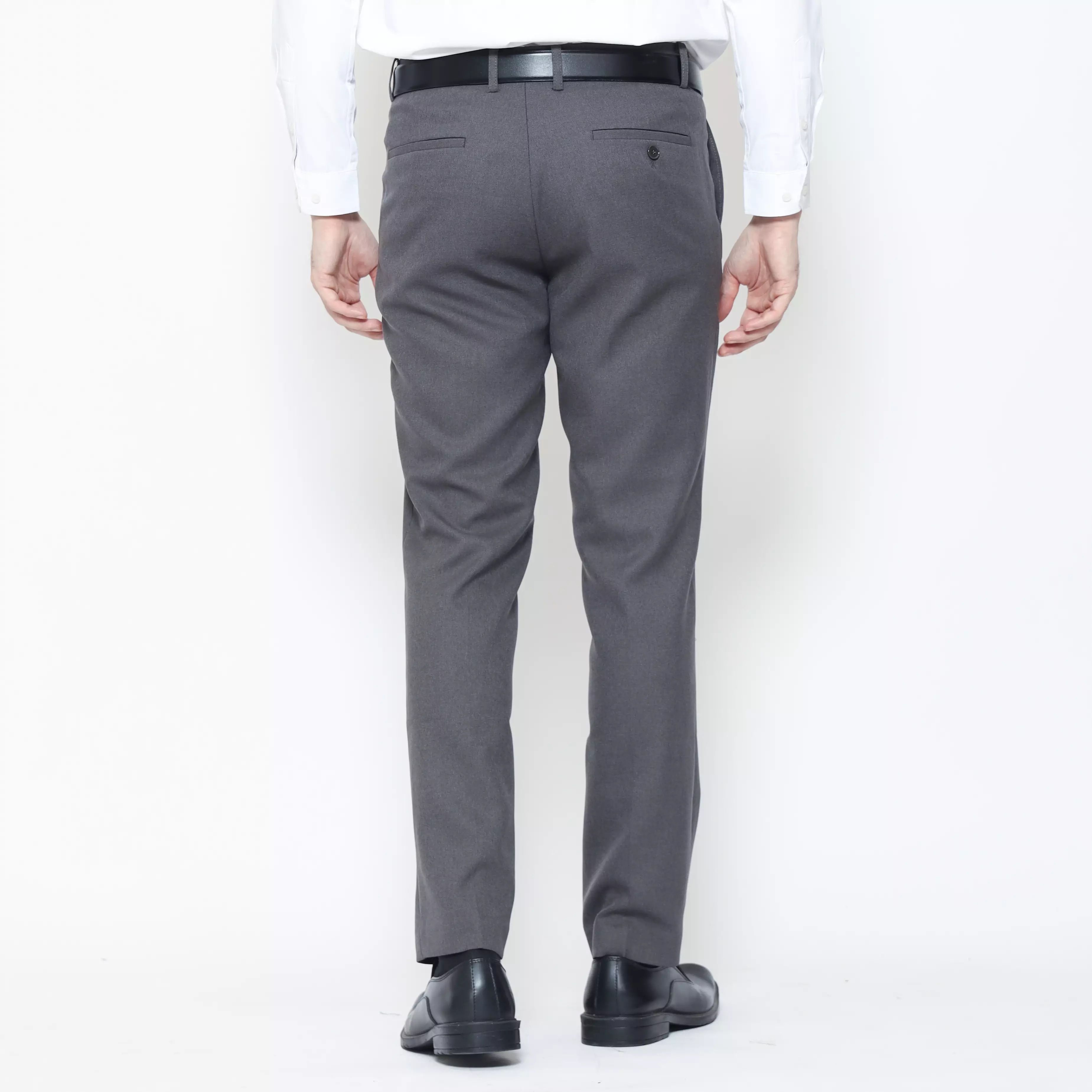 Lawell Celana Panjang Pria Grey | ORTIZ | Celana Formal Slim Fit Fit 4-Way Stretch Poly Premium