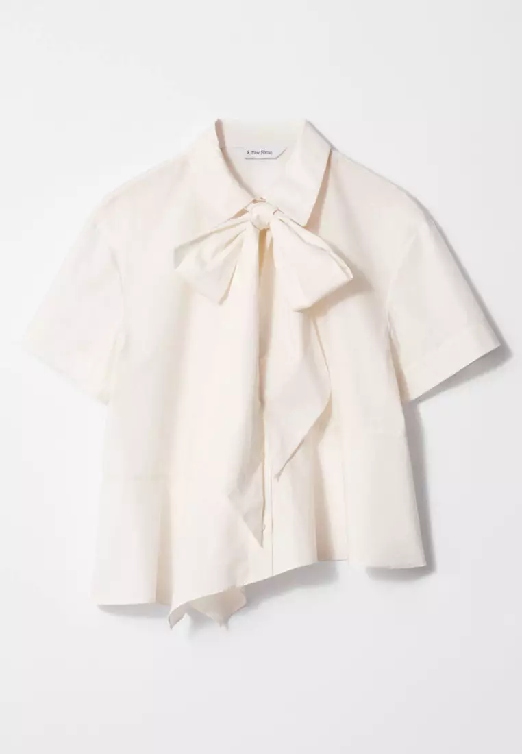 Short-Sleeve Asymmetric Blouse