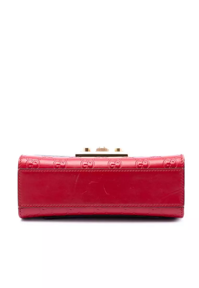 Pre-Loved Gucci Small Guccissima Padlock Crossbody