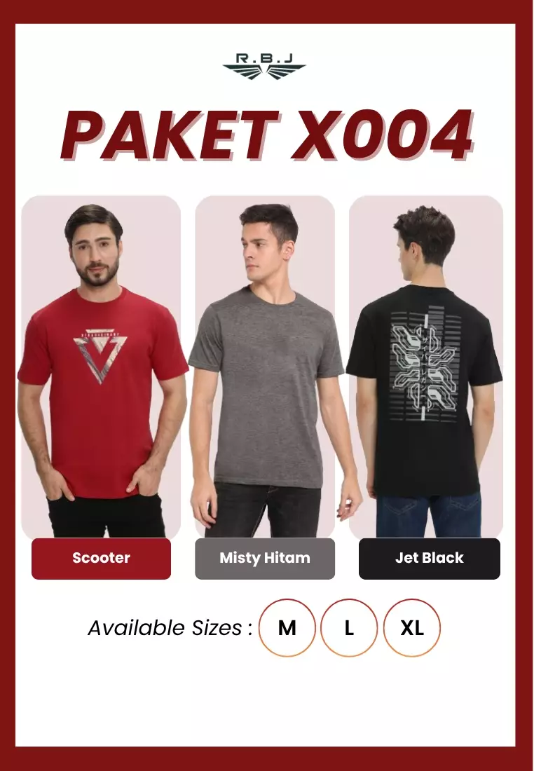 Pay 1 Get 3 RBJ T-Shirt Cotton Combed