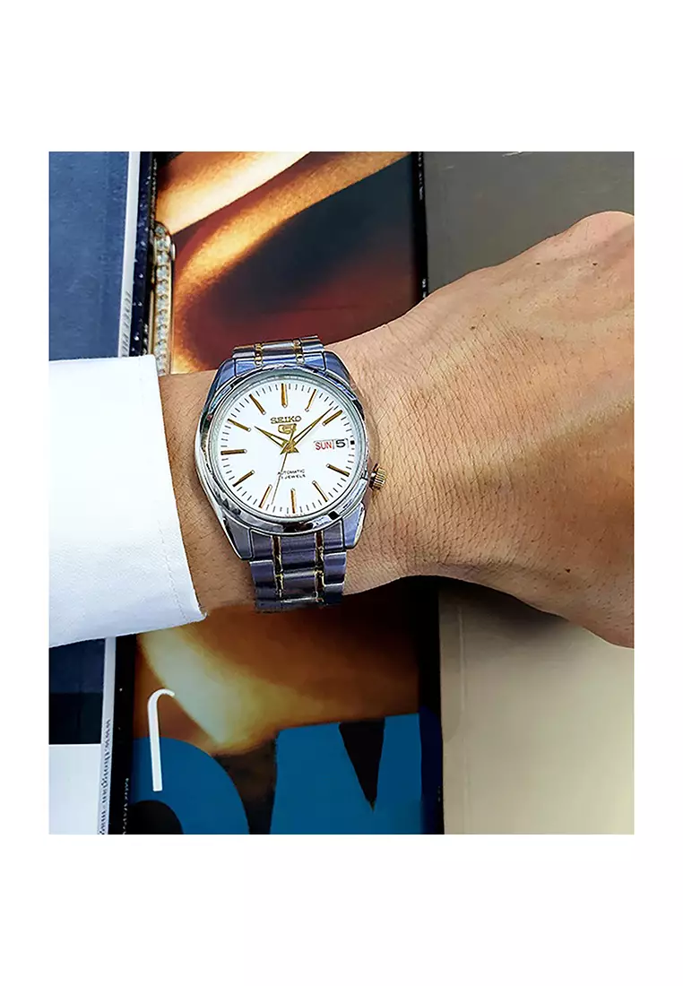 Men's Automatic Watch SNKL47J Silver and Gold Stainless Steel Strap