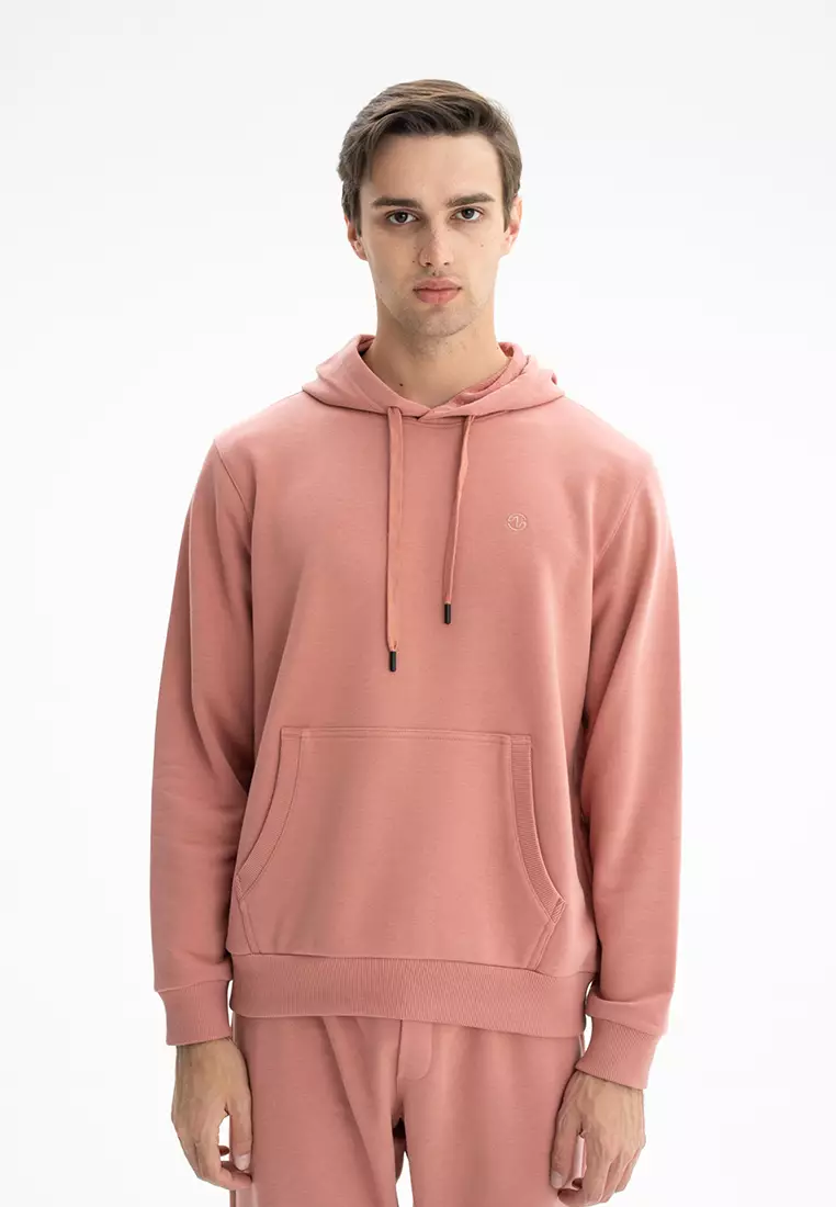 Pink embroidered hoodie on sale