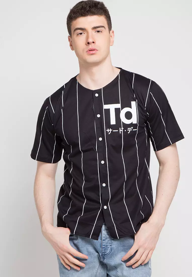 MTD37D baseball td modern blk T-shirt Hitam