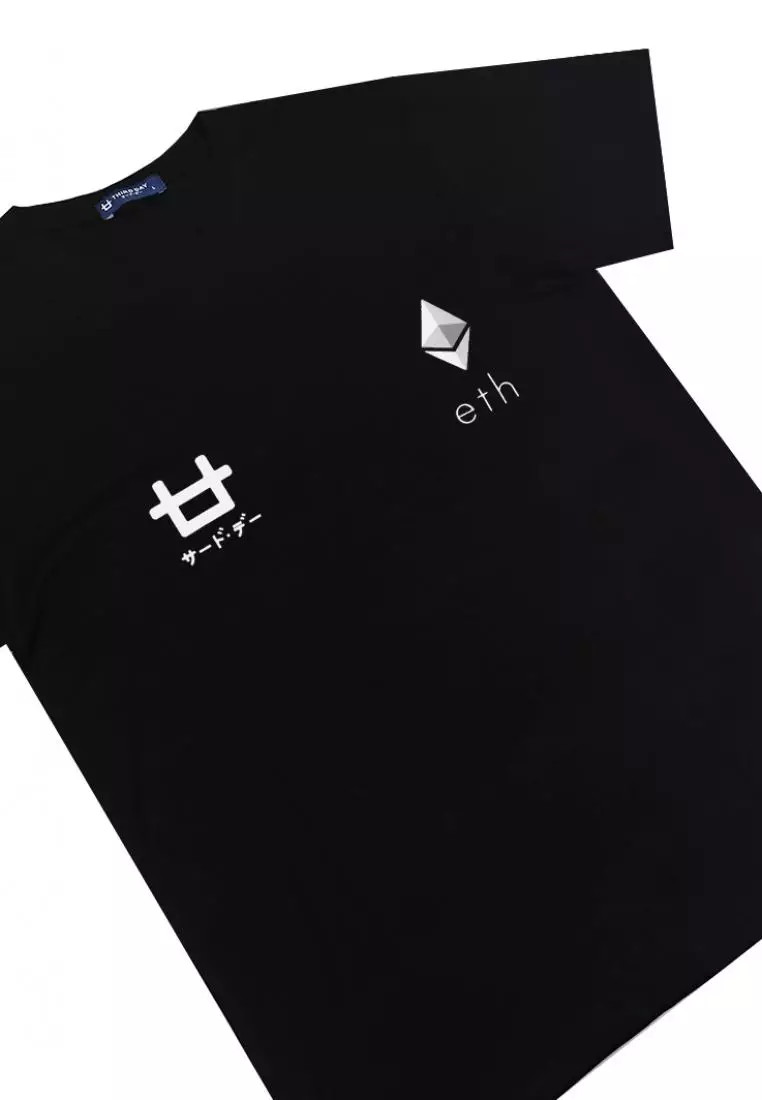 MTI58 Kaos T-Shirt Pria Instacool Thirdday X Ethereum Hitam
