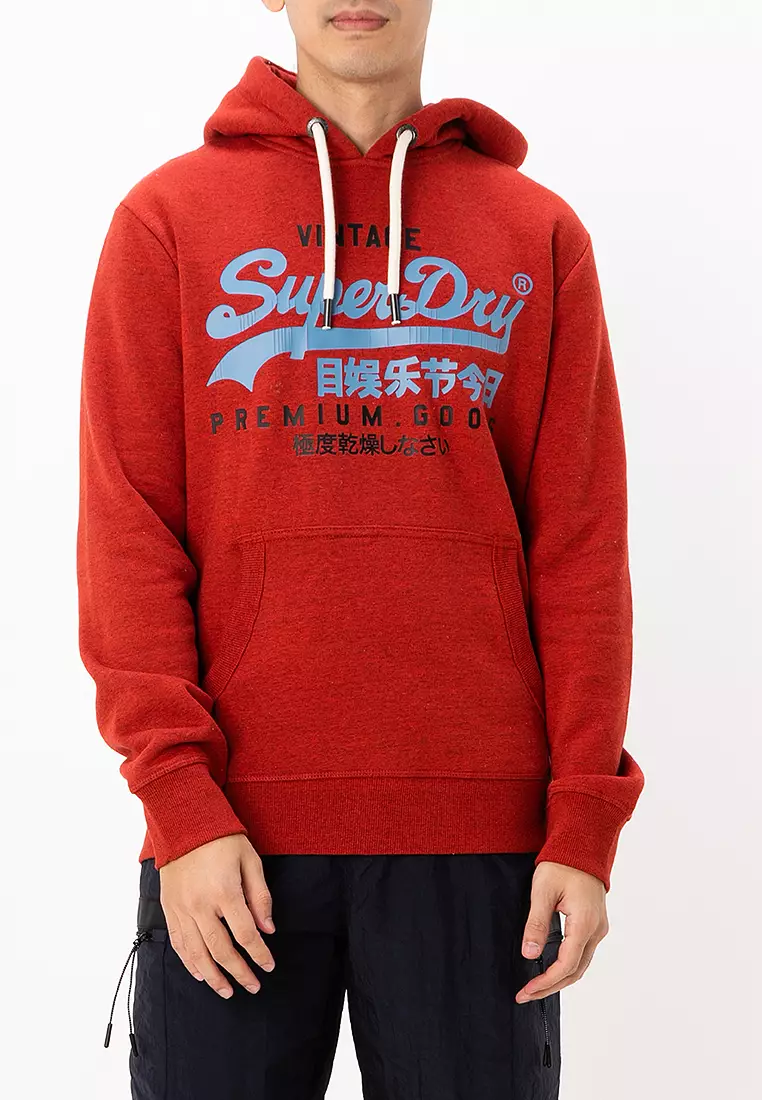 Superdry Duo Vintage Logo Hoodie, Jet Black - View #9