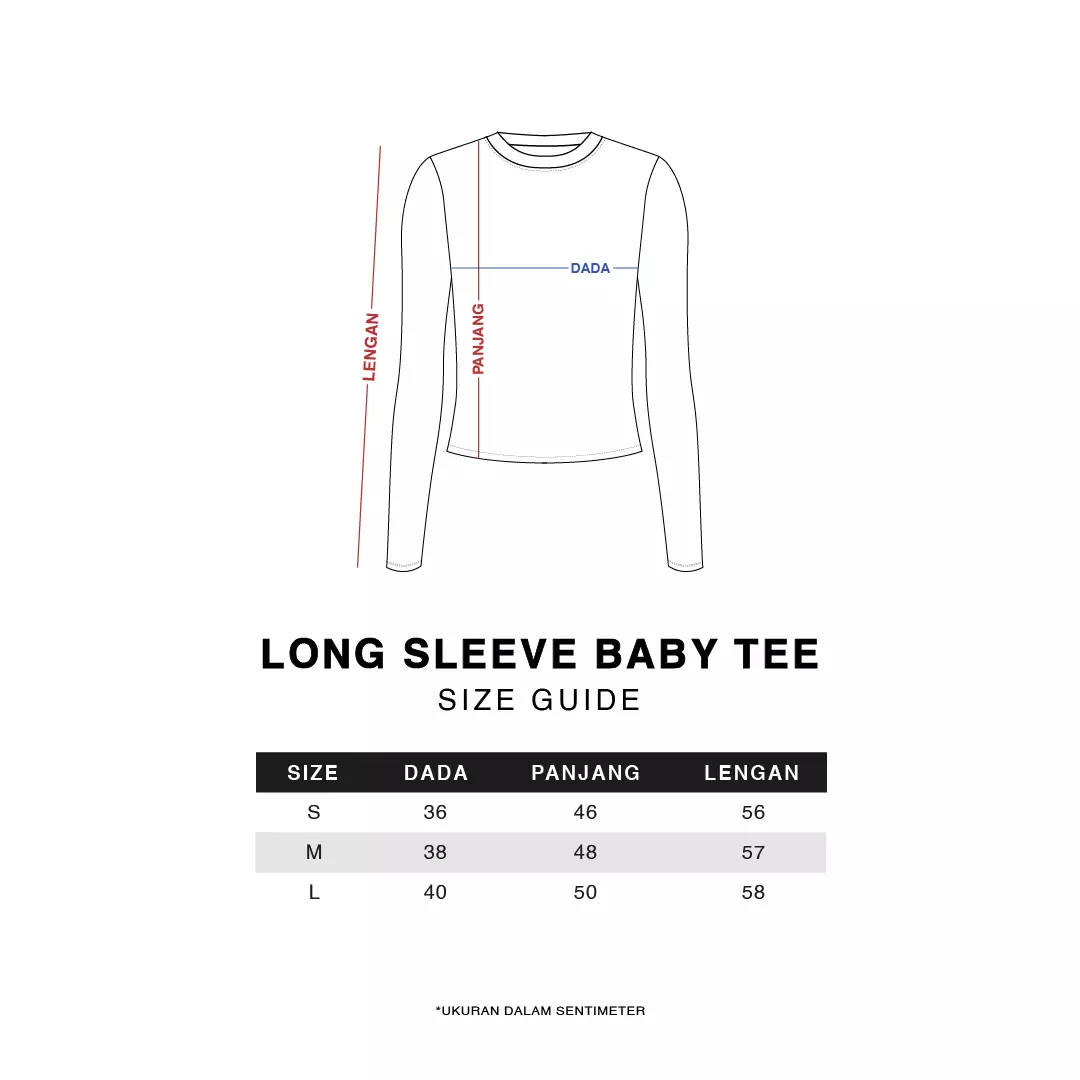 Kaos Baby Tee Wanita Lengan Panjang Round Dark Navy