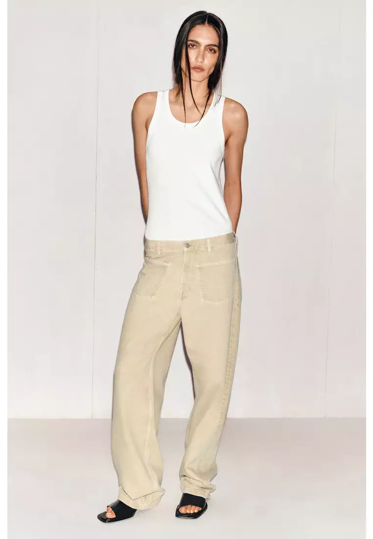 PATCH-POCKET STRAIGHT-LEG JEANS