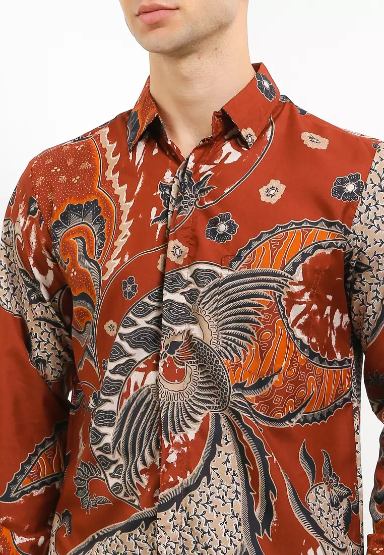 Garuda Kemeja Batik Exclusive Premium Pria Casual Modern Lengan Panjang