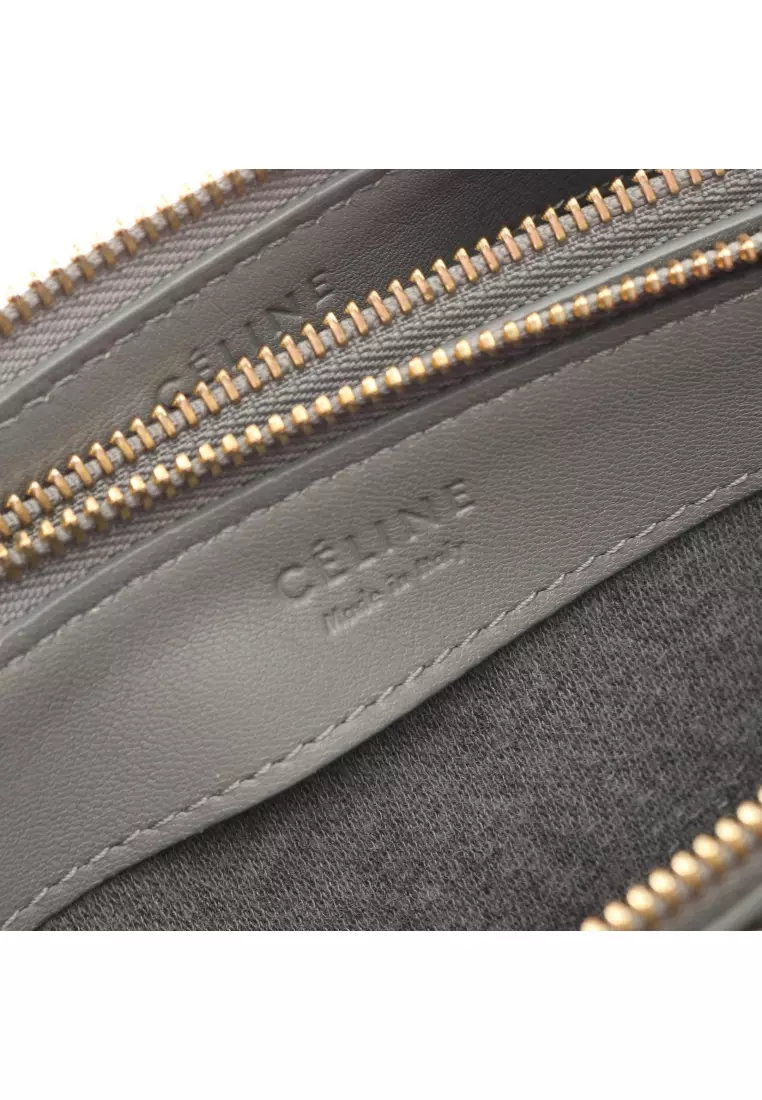 Pre-Loved Celine TRIO LARGE trio Large Shoulder bag leather gray