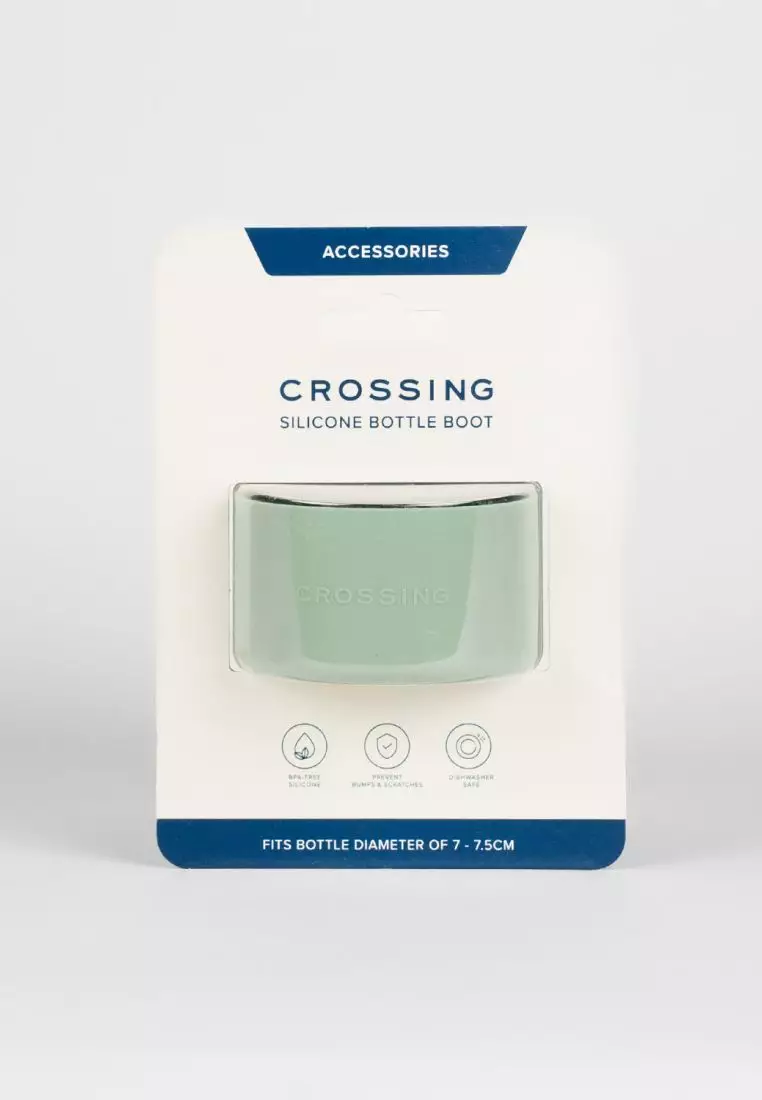 Crossing Silicone Water Bottle Boot - Fits Diameter 7-7.5cm (550ml) Blistered Pack - Sage Green